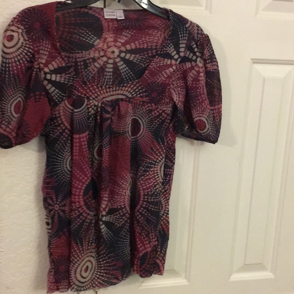 Silver Lining Stretchy Meshy top L